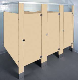 Sand Colored Bathroom Stalls