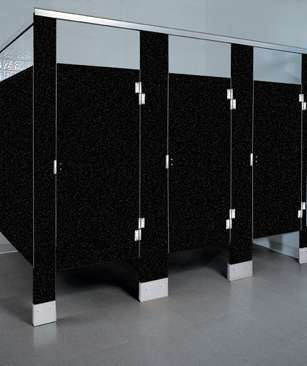 Black Confetti Plastic Bathroom Stalls