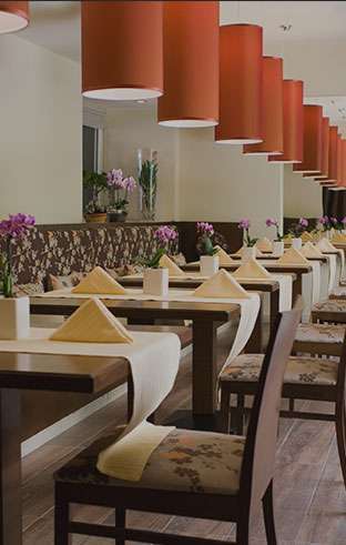 a beautiful restaurant with modern features