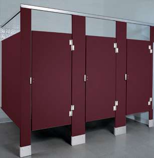 Burgundy poly bathroom stalls Albany