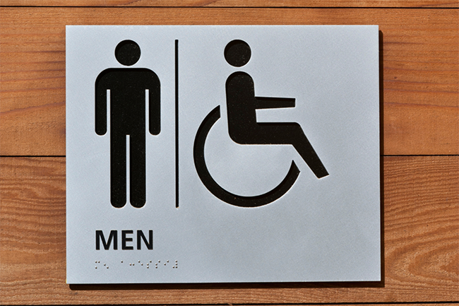 ada compliant public restroom sign